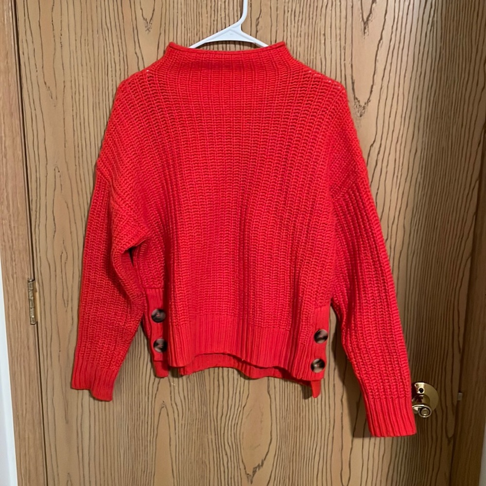 Madewell Women’s Orange Mock Neck Sweater Small